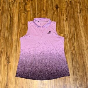 Under armour womens large tank purple ombre  embroider Kapalua golf Hawaii nwot